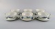 Six Royal Copenhagen Blue Flower bouillon cups with saucers. Early 20th century.
