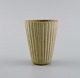 Arne Bang (1901-1983), Denmark. Vase in glazed ceramics. Fluted body and 
beautiful glaze in sand shades. Mid-20th century
