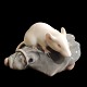 Royal Copenhagen; A rare figurine of porcelain, a mouse on a fish head #513