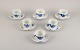 Royal Copenhagen, Blue Flower Braided, six coffee cups with saucers.
