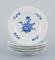 Royal Copenhagen Blue Flower Braided, a set of five small lunch plates.