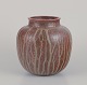 Arne Bang, own workshop. Large ceramic vase decorated in shades of brown.