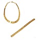 Satz von Halskette und Armband aus 14kt Gold von Bent Knudsen, Dänemark. 
Halskette L: 37,5cm. G: 114gr