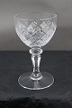 Antikkram præsenterer: Christiansborg krystalglas med facetsleben stilk. Portvinsglas 10cm