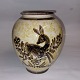 Humlebæk: Pottery: Vase with deer decoration