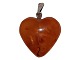 Small heart shaped amber pendant