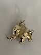 Pendant for necklace in 14 carat gold, stamped 585 and shaped like an elephant.