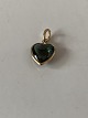 Pendant 14 carat gold, designed as a Heart with Green stone