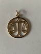 Gold pendant for necklace, Libra - zodiac sign. 14 carat gold, Stamp 585.