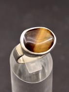 Sterling slv ring  med tigerje