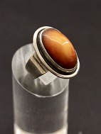 Sterling slv ring  med rav