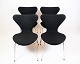 Set Of 4 Dining Table Chairs - Model 3107 - Seven Chair - Original Upholstered 
In Black Fabric - Arne Jacobsen - Fritz Hansen
Great condition
