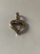 Pendant 14 carat gold, designed as a Heart with a diamond