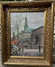 Kaj Molter: Painting With motif from Højbro Plads