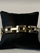 Block gold bracelet with 3 rows in 14 carat gold. Stamped 585 Jok