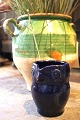 "Lillerod" owl jug in glazed earthenware in fine dark blue glaze. 
Height: 11.5 cm...