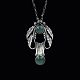 Georg Jensen. 
Silver Pendant 
#43 with Green 
Agate - ...