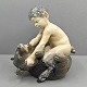 Royal 
Copenhagen; 
Porcelænsfigur, 
Faun med bjørn 
#648