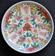 Kinesisk porcelains tallerken, polykron dekoreret, 19. årh.