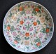 Kinesisk porcelains tallerken, polykron dekoreret, 19. årh