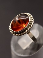 830 slv ring med rav