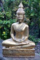 Buddha figur i 
forgyldt træ, 
20. årh.