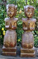 Par 
tempelvogtere i 
træ, Thailand, 
20. årh.