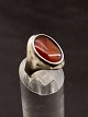 Sterling sølv 
ring med rav
