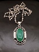 830 sølv 
vedhæng med  
chrysoprase