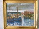 Ole Buus Larsen 
præsenterer: 
Maleri af 
Leo Thellefsen 
- Havneparti - 
Antagelig 
Esbjerg havn.