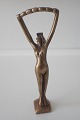 Lille bronze 
figur af kvinde 
- oplukker.