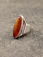 Sterling slv ring med rav