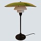 Poul Henningsen; PH 4½ / 3 bordlampe med grønlakeret metalskærm