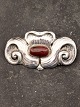 Art Nouveau 
broche 830 sølv 
med rav