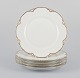 Et sæt på fem 
"Haviland" 
middagstallerkener 
af porcelæn.