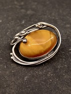 Sterling slv broche  med rav