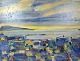 Maleri På Lærred - Motiv Torshavn - Zakarias Heinesen - Signeret - 2021
