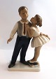 Lyngby 
porcelæns 
fabrik. Pige og 
dreng. Model 
93. Højde ...