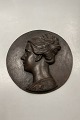 Dansk 
silhouetportræt 
af ung dame i 
Bronze Signeret 
A.S. ...