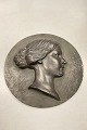 Dansk 
silhouetportræt 
af ung dame i 
Bronze Signeret 
A.S. ...