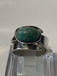 Silver ring with beautiful green stone, designed by David Andersen. Stamped 925s