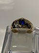 14 carat gold ladies ring with blue sapphire.
Ring size 44.