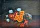 Dansk kunstner 
(19. årh.) 
Opstilling med 
blomsterbuket 
...