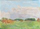 Pegasus – Kunst 
- Antik - 
Design 
presents: 
Kielberg, 
Ole (1911 - 
1985) Denmark: 
Cows and horses 
on grass, 
1962-64