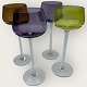 Moster Olga - 
Antik og Design 
presents: 
4 tall 
stemmed colored 
wine glasses.
*DKK 450 total