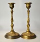Pair of French 
brass 
candlesticks, 
19th century.