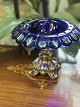 Bohemia 
Håndslebet 
kobaltblåt 
krystalglas 
fra 1930-1950