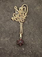 Gold plated sterling silver pendant with garnets