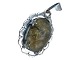 Large sterling silver pendant with rock crystal