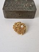 Flora Danica persille broche i forgyldt sterlingsølv med ...